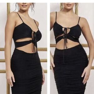 Anthropologie Black Strappy Cut Out Dress NWT